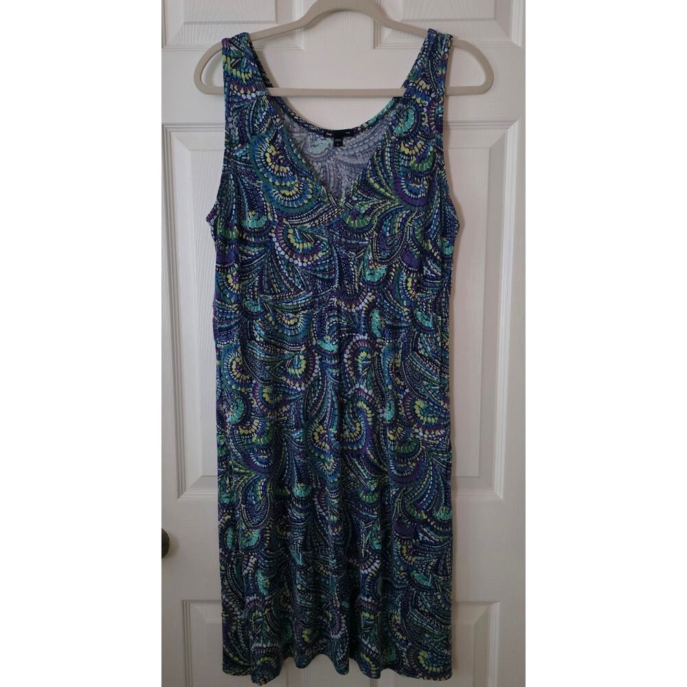 Gap Sleeveless V-Neck Vibrant Paisley Midi Dress Size Large